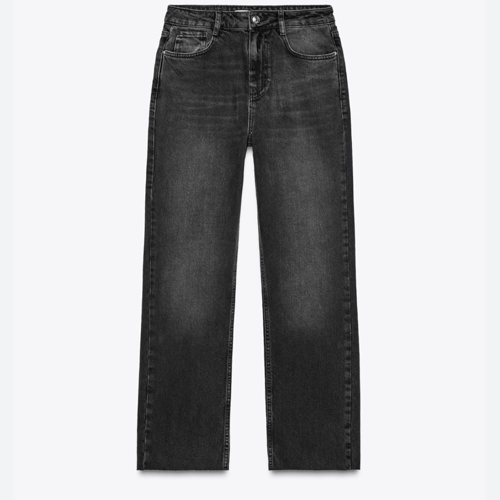 Zara high rise Black Denim mom Jeans